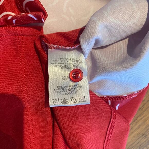 Golf or tennis shirt, women's, classic sleeveless polo, red wht, AS? brand, Sz L - Picture 5 of 15